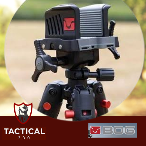 BOG DeathGrip Tripod Black 72 Inch featuring a rugged aluminum construction, secure clamp-style firearm rest, adjustable legs, and stable shooting platform for hunting, precision shooting, and outdoor observation.