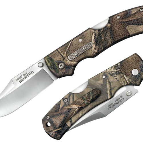 Cold Steel Double Safe Hunter Folding Knife 3.5" Clip Point Blade, Camo