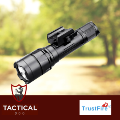 "TrustFire R8.00 tactical flashlight – 1700 lumens, long-range beam, outdoor and emergency use"