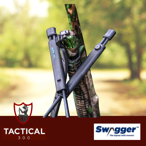 Swagger Stalker Lite Shooting Stick lightweight compact shooting support with Quick Adapt LT Technology, designed for fast deployment, improved stability, and accurate shooting across uneven terrain.