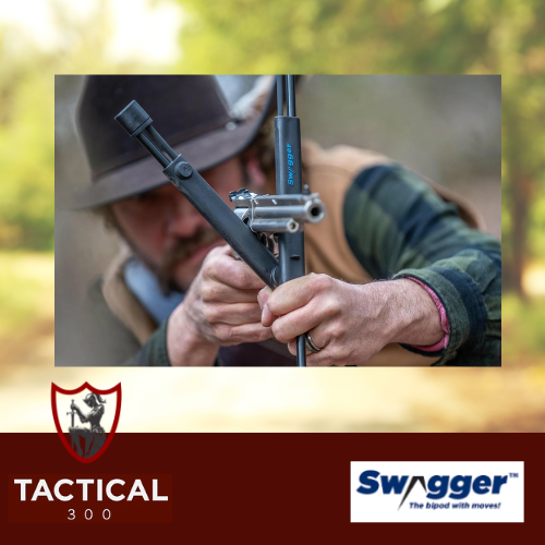 Swagger Stalker Lite Shooting Stick lightweight compact shooting support with Quick Adapt LT Technology, designed for fast deployment, improved stability, and accurate shooting across uneven terrain.