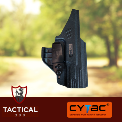 "Black Cytac PLAS IWB holster for Beretta APX, ambidextrous design with claw attachment and adjustable cant, made from durable polymer for concealed carry."