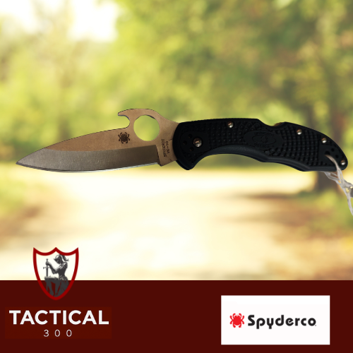 Spyderco SK1650 folding knife with stainless steel blade and ergonomic handle, designed for everyday carry and reliable cutting performance.