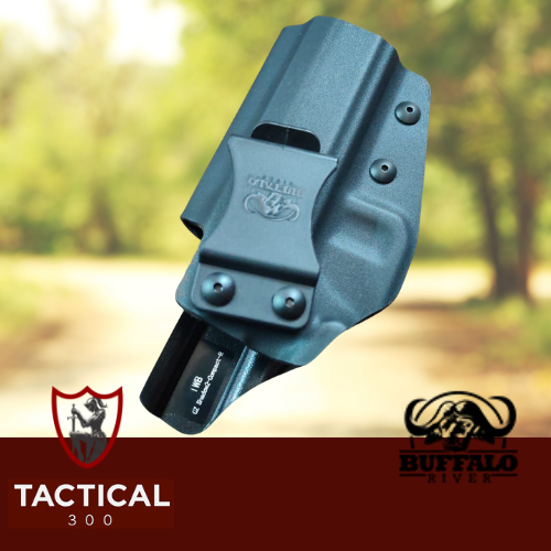 “Buffalo River IWB Kydex Holster for CZ Shadow 2 Compact, right-hand concealed carry.”