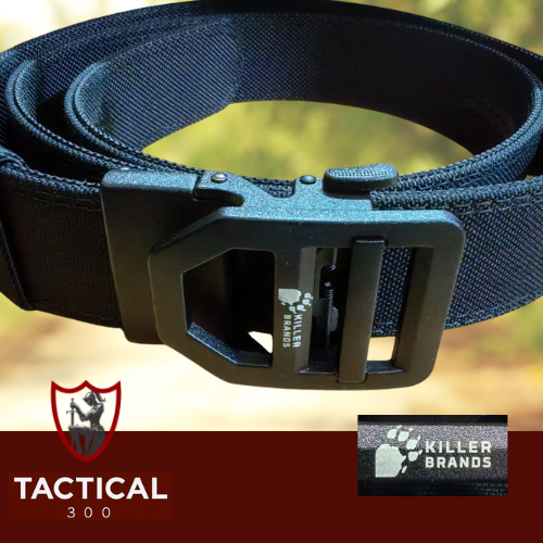 Killer Brand Afrilec Tactical Duty Belt – heavy-duty adjustable belt available in 120cm, 140cm, and 160cm for tactical, security, and outdoor use.