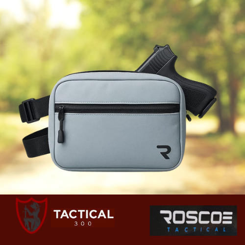 EDC Blush Khaki pistol bag open to show padded pistol compartment, magazine sleeves, internal pockets and adjustable shoulder strap.