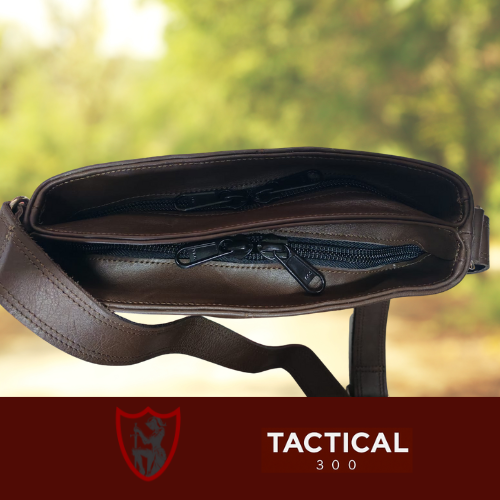 Tactical 300 Custom Leather Concealed Carry Handbag – Black & Brown (Left & Right Hand Draw) - Image 10