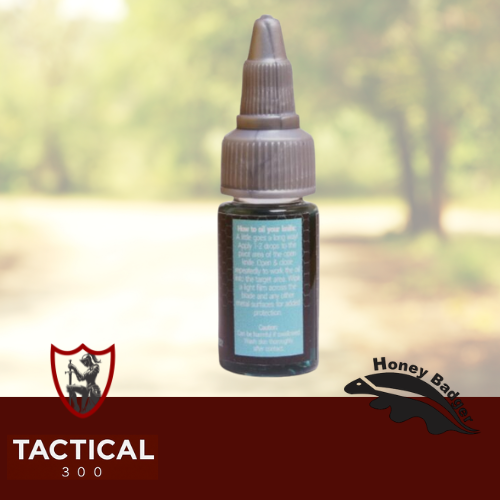 Honey Badger Oil close-up product shot