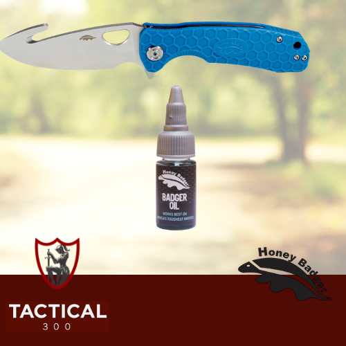 Honey Badger Oil 10ml bottle for knife maintenance