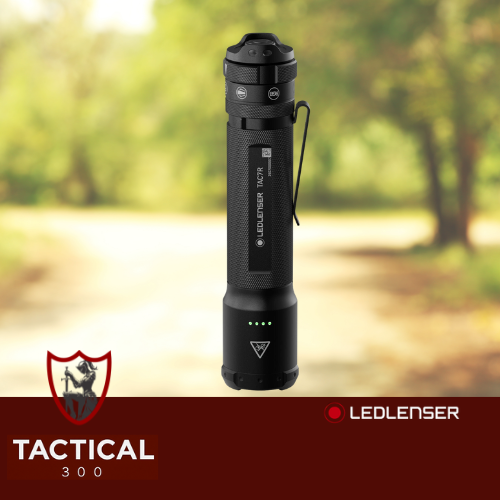 Ledlenser TAC R7 tactical rechargeable flashlight with 3200 lumens and 370 metre beam range