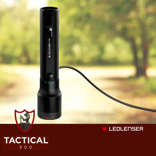 Ledlenser P7R rechargeable flashlight with 2000 lumens, 320 metre beam range and black aluminium housing