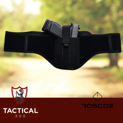 Roscoe Tactical Neoprene Belly Band Holster with ambidextrous right and left hand draw design