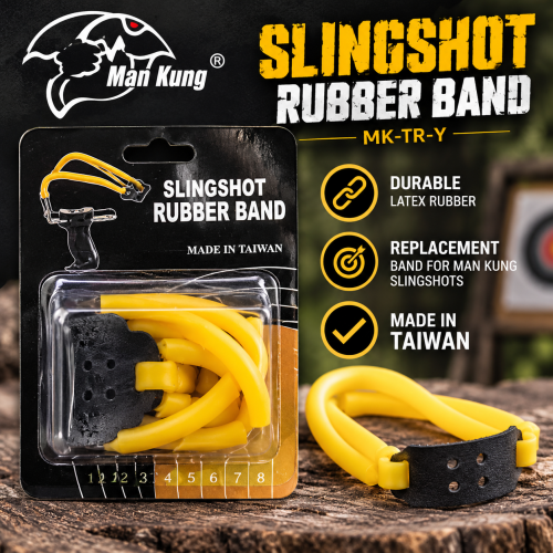 Man Kung MK-TR-Y yellow latex replacement rubber band for slingshots